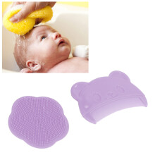 2er Set Baby Kopfhautbürste Soft Sensory Silikon Badebürste Bequeme Neugeborene Kopfhautzubehör Lila