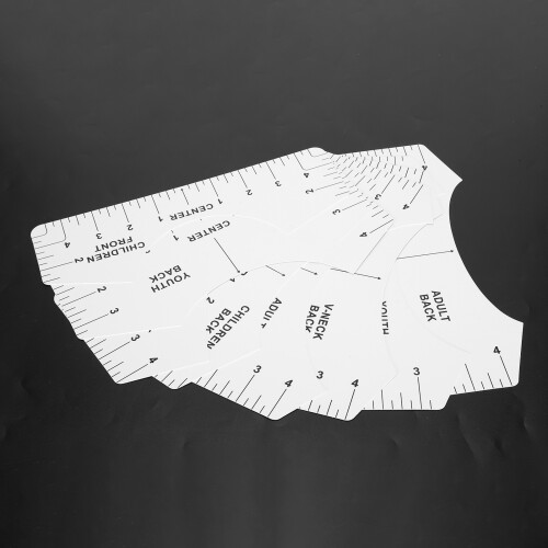 White Sublimation & HTV T-Shirt Alignment Ruler for Seamless Design 2