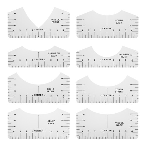 White Sublimation & HTV T-Shirt Alignment Ruler for Seamless Design 1