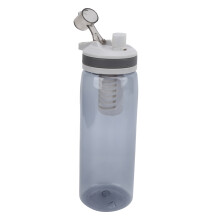 Hiking Essential: 770ml Gray Water Bottle with Fast 1100ml/min Filter