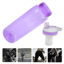 Emergency Water Filter Bottle 770ml - Outdoor Camping Hiking - Purple