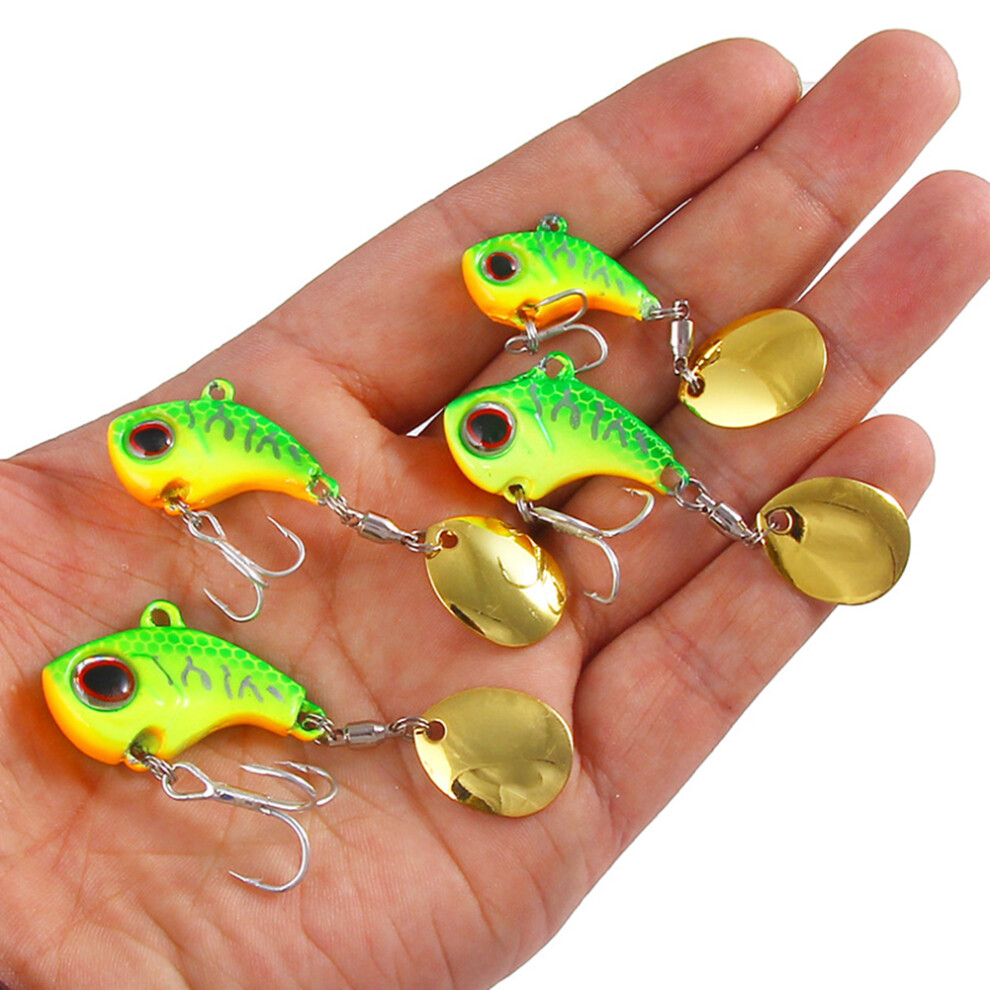 6PCS 13g Spinner Baits Fishing Lure with UV Paint & 3D Eyes for Bass