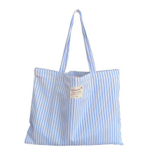Large Beach Bag with Inner Pocket and Zip, 50 x 40 cm Fabric Tote Bag for Women, Blue Color, Durable and Spacious