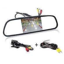(113) HD-camera 4,3 inch spiegel LCD-monitor + auto achteruitrijcamera-kit nachtzicht achteruitrijcamera