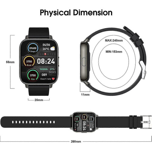 (174) Waterdicht smartwatch met Bluetooth-touchscreen en slaapbewaking 1