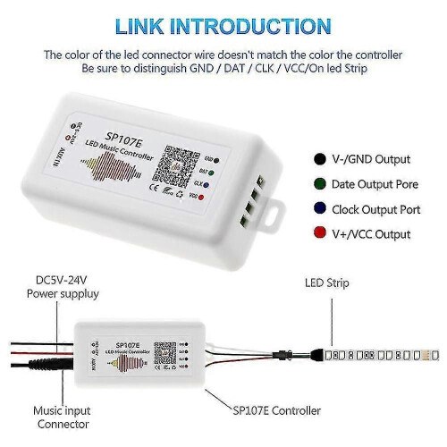 (288)Sp107e Controller LED Bluetooth Smart App Ws2811/2812b Striscia luminosa Dimmerabile Controller 1