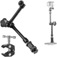 (402) 11 inch scharnierende wrijvingsmagiearm en grote verstelbare superklemtang met clip van 1/4 inch