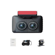 (517) 4 inch 1080p drie-lens autorecorder met parkeerbewaking, back-up videofunctie en HD nachtzicht