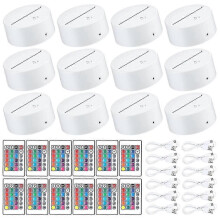 (627) 12 kpl 3D-yövaloja LED-valaisimelle + kaukosäädin + USB-kaapeli, 16 värin valoshow