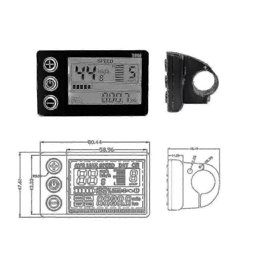 (652)Elektrische fiets display lcd display S866 controller paneel dashboard-subaoe 2