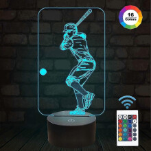 (895) 3D honkbal nachtlampje, sport bedlamp voor kinderen Kerstmis vakantie verjaardag honkbalfan met
