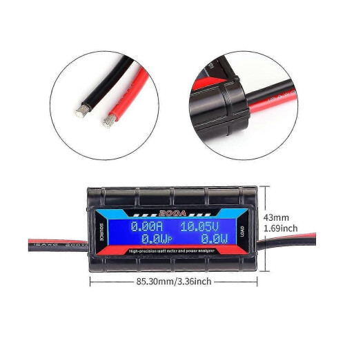 (1008)200a High Precision Power Analyzer Watt Meter Battery Consumption Performance Monitor With Lcd 2