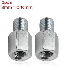 (1169) Qx 2 stuks motorfiets elektrische auto achteruitkijkspiegel conversie schroef 8mm tot 10mm chromen