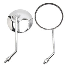 (1195) Qx 10mm Universele Motorfiets 10mm Chrome Zijspiegels Achteruitkijkspiegel Rond