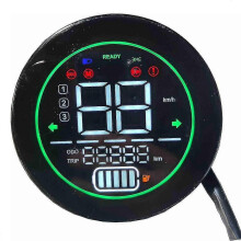 (2209) Hastighetsmätare för elcykel, scooter, instrumentpanelindikator, 48v 60v 72v blybatteri, LED-instrument
