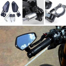 (1186) Qx Nieuwe 7/8" 22mm CNC Motorfiets Achteruitkijkspiegels Universele Blauwe Glazen Scooter Stuur