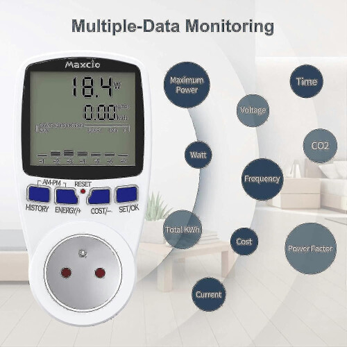 (2289)2 Tariff Electricity Consumption Meter Socket Energy Meter With Lcd Display Overload Protection 1
