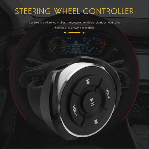 (2328)Wireless Bluetooth Remote Control Car Steering Wheel Motorcycle Bike Handlebar Media Button For 1
