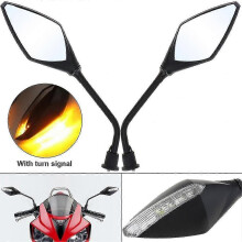 (1360) Qx 2 stuks motorfiets LED-richtingaanwijzer achteruitkijkspiegels sportfiets motorfiets zijspiegels