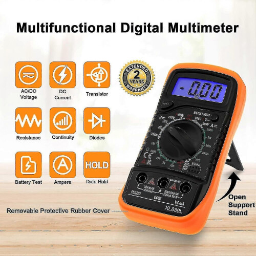 (2412) Digitale multimeter Voltmeter Batterijspanning Multitester AC DC Volt Ohm Amp Stroommeter Continuïteit 1