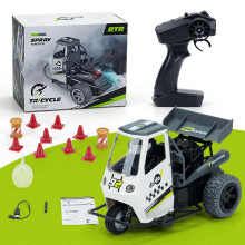 (2428)2023 Nuovo triciclo Rc per bambini 2.4g Telecomando Motociclo Elettrico Drift Auto Giocattolo