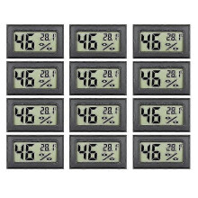 (2418) 12-pack mini-kleine digitale elektronische temperatuur-vochtigheidsmeters, thermometers en hygrometers