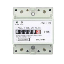 (2430) Elektrisk enfas tvåtrådig AC 220v 100a energimätare kWh-räknare förbrukning analog el