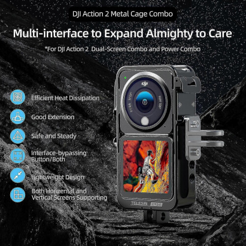 (131116)Dji Action 2 Frame Cage Case Beschermende Behuizing Camera Aluminium Accessoires-g 1