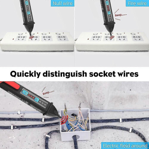 (132020)Non-contact Voltage Detector, Current Tester Pen Adjustable Sensitivity With Lcd & Led Display 2
