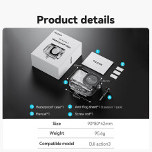 (132126) 45m waterdichte behuizing voor DJI Action 3 onderwaterduikbehuizing voor DJI Osmo Action 3