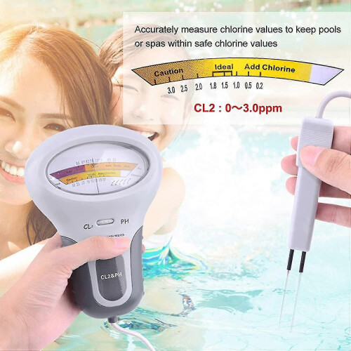 (132270) Testeur électronique numérique 2 en 1 de pH et de chlore pour spa, analyse du chlore résiduel 2