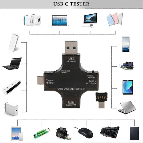 (132685) 2-in-1 type C USB-scherm LCD-ampère-voltmeterdetector 1