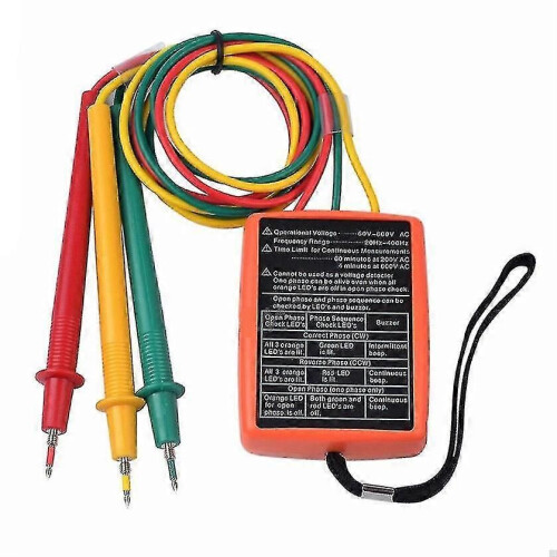 (133261)New 3 Phase Sequence Tester Indicator Detector Meter Led Buzzer With Portable Pouch Td-led02 2