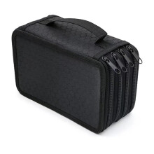 72 Holes Pencil Case 4 Layers Kawaii Organizer for Girls Black Art Supplies Cute Stationery Pen Case