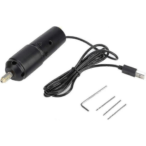 (120) Mini perceuse électrique portable micro USB avec 3 forets et perforatrice pour métaux
