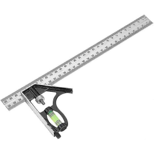 (1466) Escuadra combinada, regla angular combinada de 300 mm (12 pulgadas), acero inoxidable, aleación
