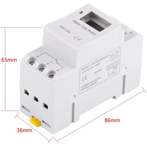 Programmable Digital Timer for DIN Rail AC220V - LCD Display Day/Weekly Timer with Digital Programming Function 2