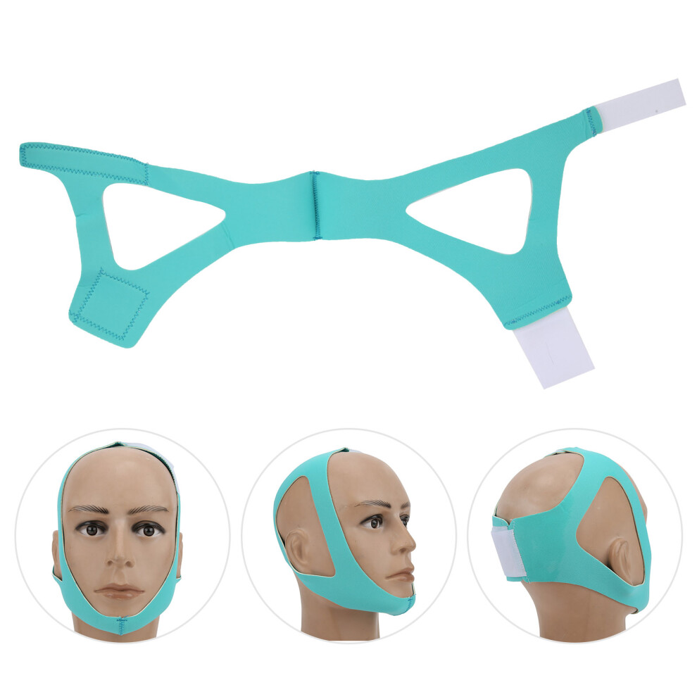 Blue Green Breathable Stop Snoring Chin Support Strap for Adults