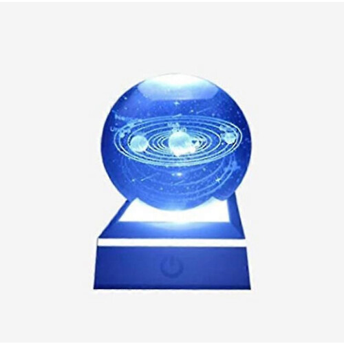 (499)Solar System Crystal Ball Solar System With Touch Switch Led Light Base Cosmic Model With Planet 2