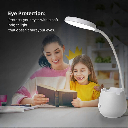 (1755)Eye Caring Table Lamp With Dimmable Bedside Lamp And Usb Charging Port 2