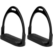 (602)Aluminum Stirrup, Colorful Horse Riding Stirrup Anti-rust Lightweight Equestrian Stirrup (black)