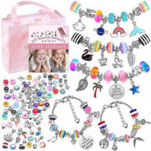 (2026) Kit per realizzare braccialetti per ragazze, kit di 85 braccialetti con ciondoli e perline