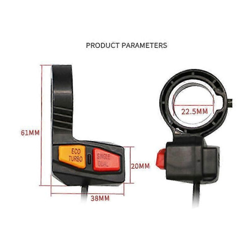 (648) Interrupteur de vitesse rapide/faible pour vélo électrique + commande simple/double pour vélo 1