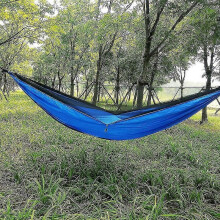 (2037) Hamaca de camping de nailon y seda hilada, mejorada, sin soporte, antimosquitos, columpio exterior