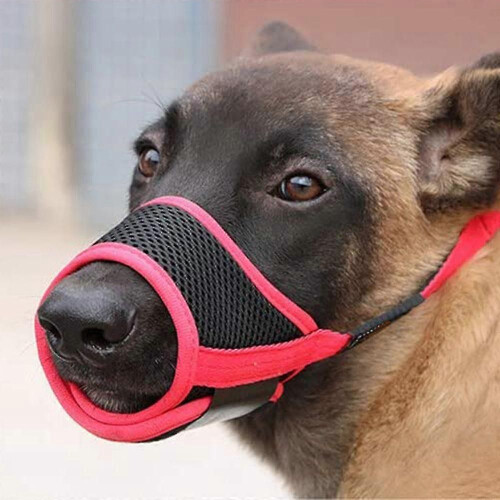 (2047)Soft Dog Muzzle Anti-biting Barking Mesh Breathable Pets Mouth Cover 1