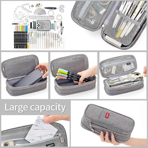 (2067)Big Capacity Pencil Pen Case Office College School Large Storage 2