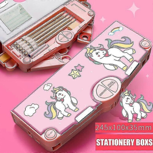 (2076)Multifunction Pencil Case Stationery Organizer Box Cute Pattern School Supplies 1