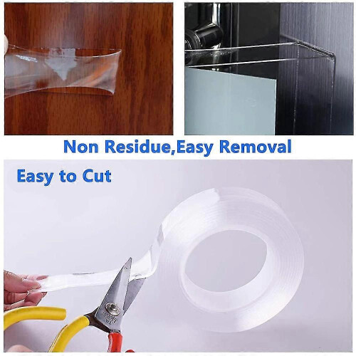 (2103)Cinta adhesiva multiusos Nano Grip reutilizable, extraíble, lavable, de doble cara 2