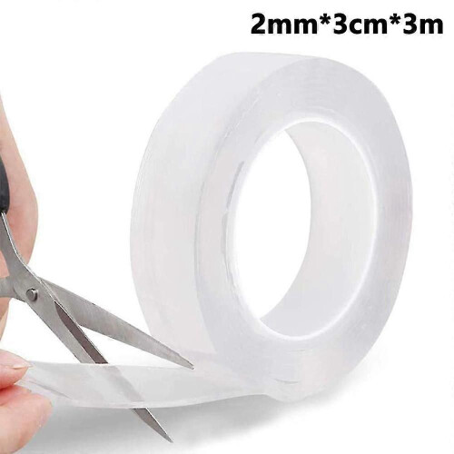 (2103)Cinta adhesiva multiusos Nano Grip reutilizable, extraíble, lavable, de doble cara