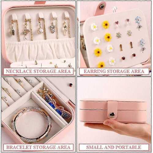 (2151) Mini sieraden organizer box, 2-laags reis sieraden box, PU lederen display 1